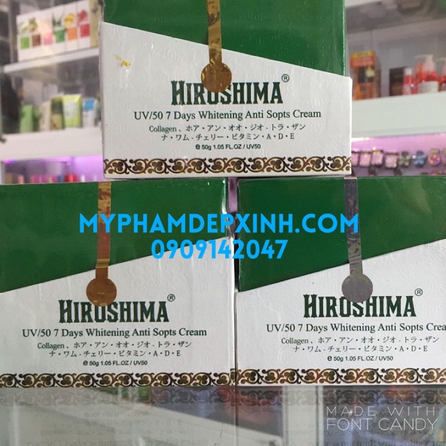 Kem dưỡng trắng, mờ nám, tàn nhang HIROSHIMA NHẬT BẢN UV/50  50g