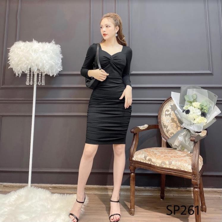 ADIOS Váy nhũ sạn xoắn ngực, váy công sở nữ tính, quyến rũ SP261 | BigBuy360 - bigbuy360.vn