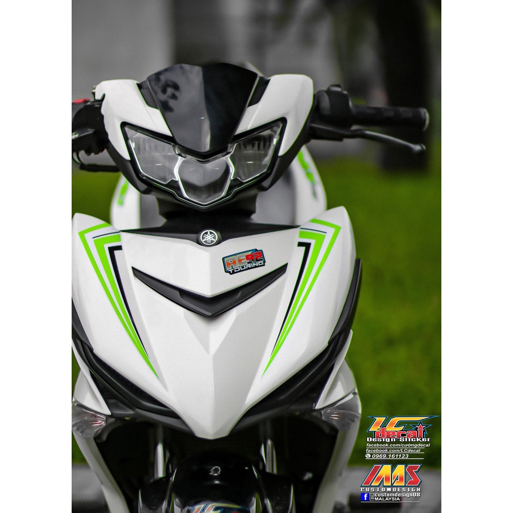 Tem Rời Dán Xe Exciter 150 Mẫu Chỉ Trắng Xanh Lá Đen Chữ MX King Cực Đẹp, Hàng 3 Lớp Chất Lượng Cao