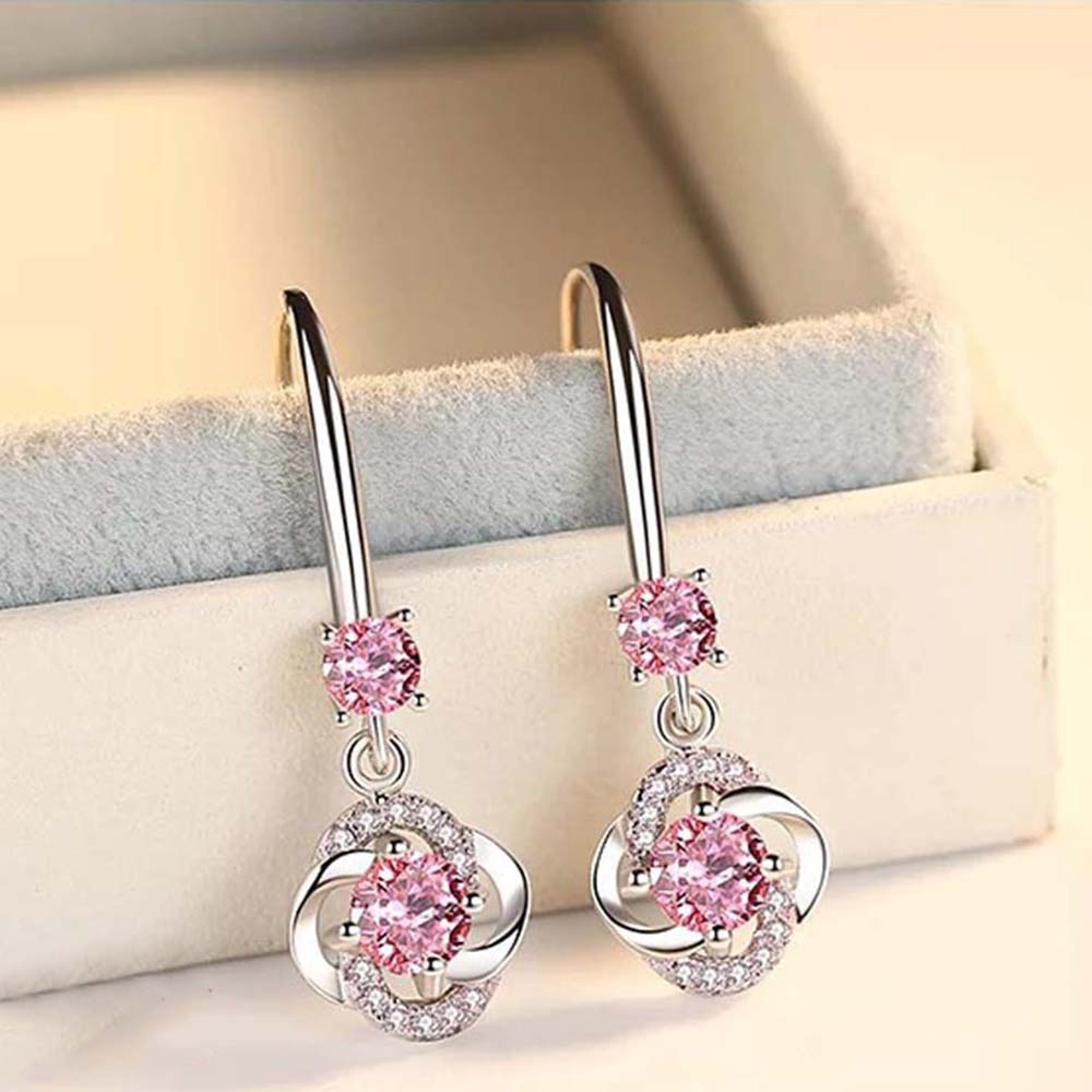 Đôi Khuyên Tai Dáng Dài Đính Đá Zircon Thời Trang Cho Nữ
