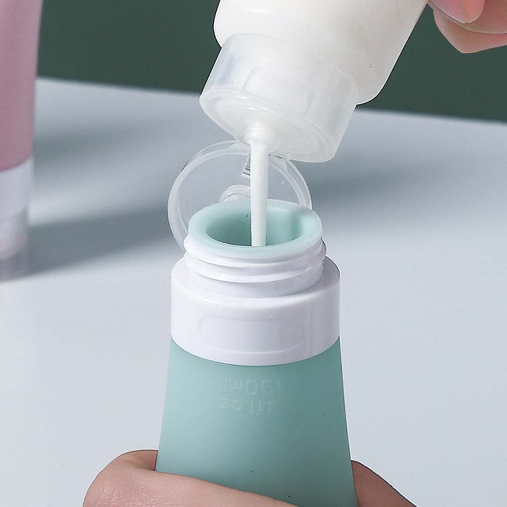 Lọ Chiết Mỹ Phẩm Bằng Silicon Màu Trơn Dễ Dàng Mang Đi Tiện Dụng Cho Nữ