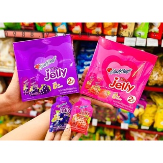Thạch hút dạng gói hartbeat jelly 2 vị nho/ dâu - hộp 30 gói thái lan