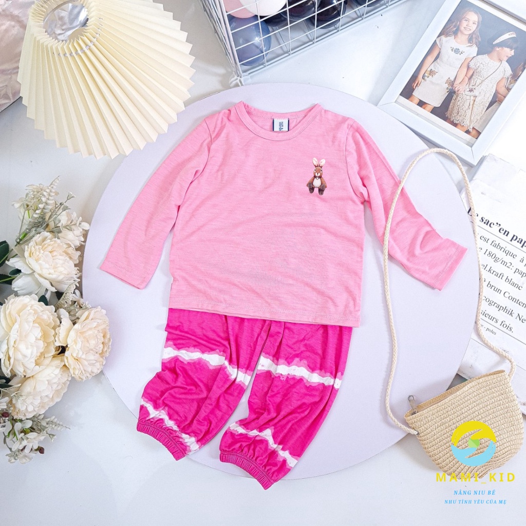 Đồ Bộ Cho Bé Gái, Bộ Cotton Dài Tay Siêu xinh, chất cotton đẹp, shop Mamikid