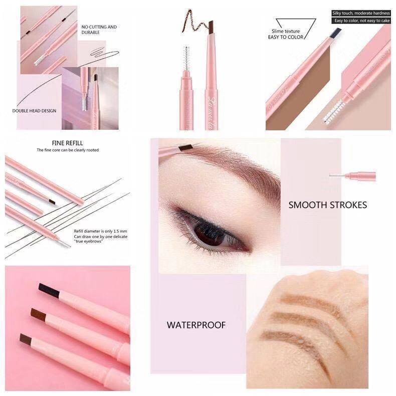 [Hàng mới về] Chì Kẻ Lông Mày Lameila Hai Đầu Tự Động Kháng Nước Lâu Trôi 10g 7 Màu Thời Trang Tùy Chọn