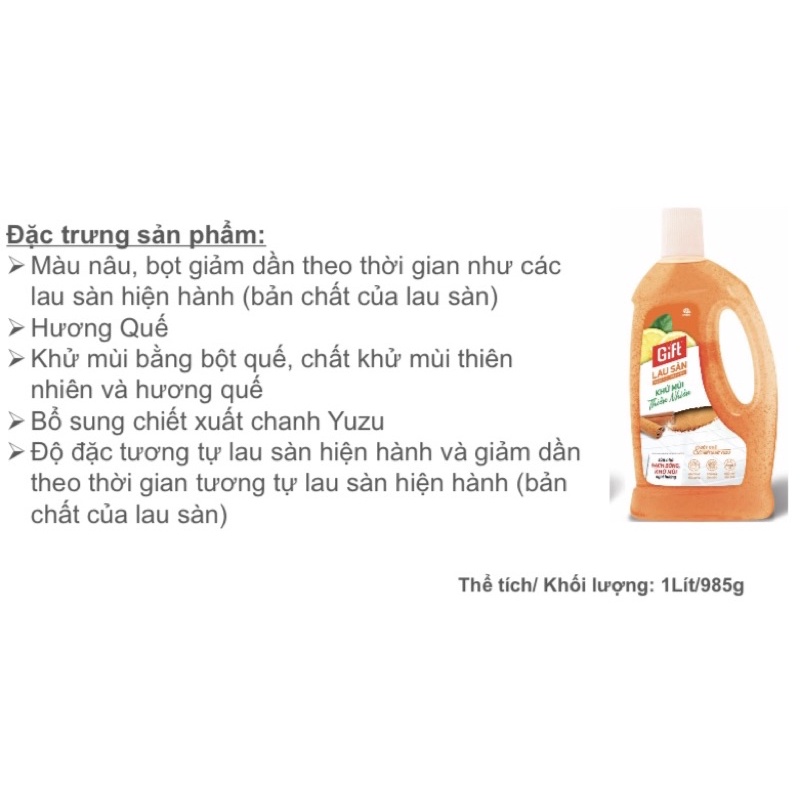 [HOT]GIFT Lau Sàn khử mùi thiên nhiên Bột Quế &amp; Chiết Xuất Yuzu 3Kg8 cho Sàn/ Nền gạch/đá/gỗ luôn sáng bóng chống trơn