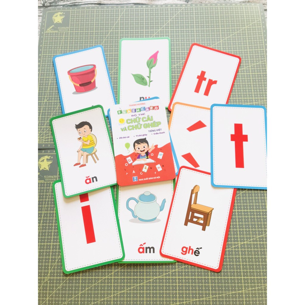 Sách - Flashcard thẻ chữ cái và chữ ghép đánh vần tiếng việt