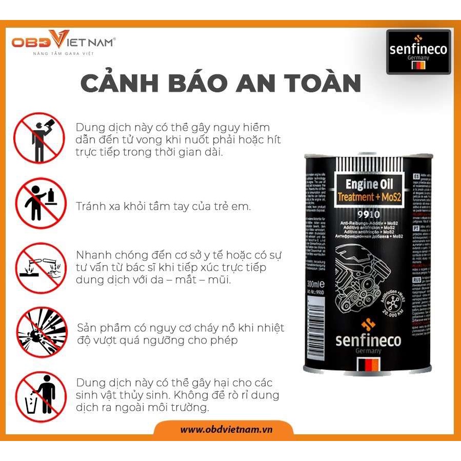 Phụ Gia Nhớt Chống Mài Mòn - Senfineco Engine Oil Treatment Mos2 9910 [300ML]