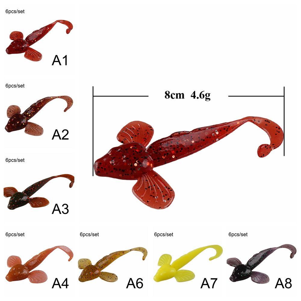 Set 6 Mồi Tôm Giả Câu Cá Bằng Silicon Mềm