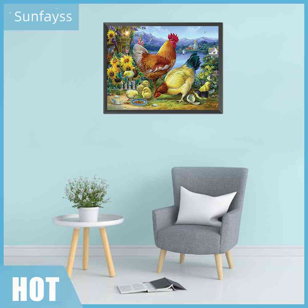 Bộ Tranh Thêu Chữ Thập DIY Hình Gà Con Bằng Cotton 11CT