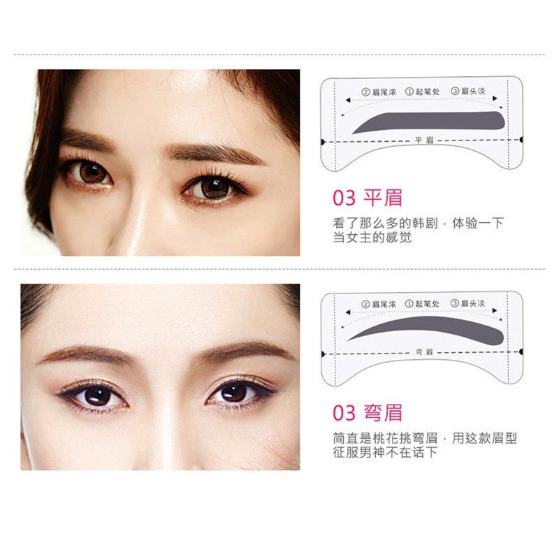 Bộ 8 cặp khuôn vẽ lông mày xinh xắn tiện lợi cho nữ