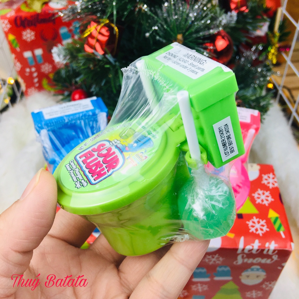 Kẹo đồ chơi hình bồn cầu Sour Flush của Mỹ cho bé từ 3 tuổi, kẹo đồ chơi trẻ em
