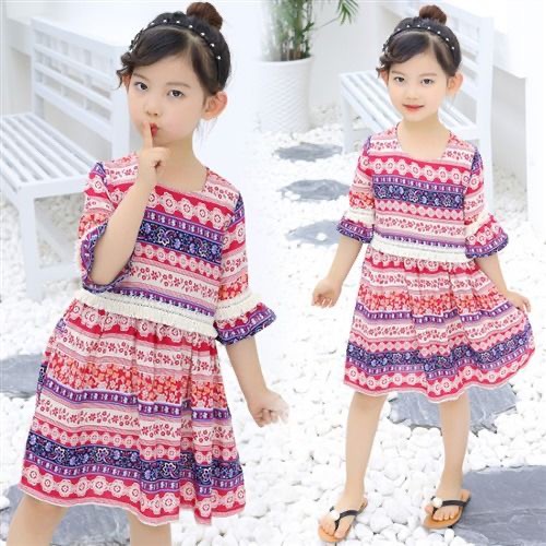 Đầm xòe bohemian cho bé gái N00442