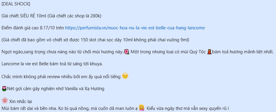 [-20k-TAMDOAN20] Nước Hoa Mẫu Thử Nữ Lancome La Vie Est Belle 10ml