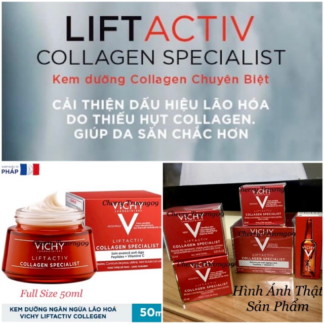 Kem Chống Lão Hoá Collagen Làm Sáng Da Chuyên Biệt - Vichy Liftactiv Collagen