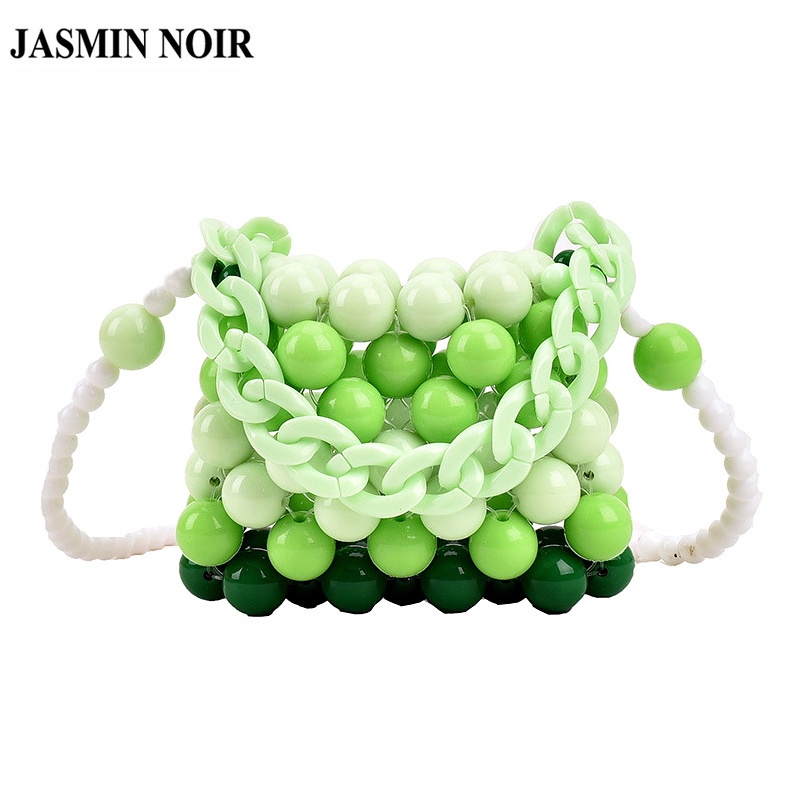 Túi đeo chéo mini JASMIN NOIR dây ngọc trai giả thời trang cho nữ