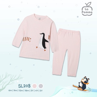 Bộ dài tay kẻ chim cánh cụt hồng SL208 La Pomme