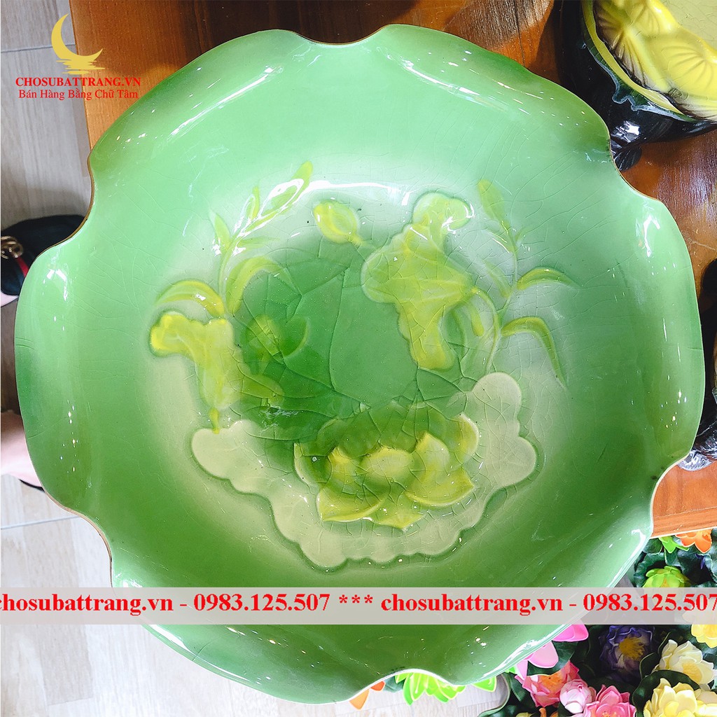 Bát thả hoa/bát tắm phật (hình hoa sen) - HOA SEN ĐẮP NỔI