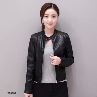 Áo khoác nữ - Áo da nữ cổ tàu phong cách hàn quốc