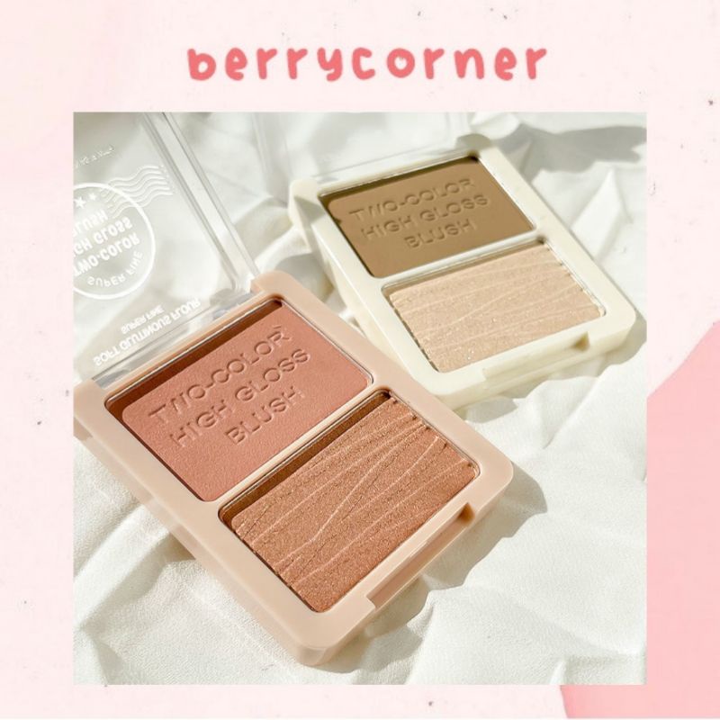 NOVO - Bảng phấn tạo khối bắt sáng má hồng Novo Two-Color High Gloss Blush