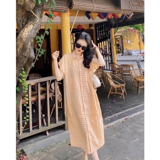 Váy Sơ Mi Kẻ Xuông Dài