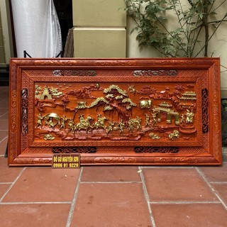 Tranh gỗ vinh quy bái tổ 79 x 155cm