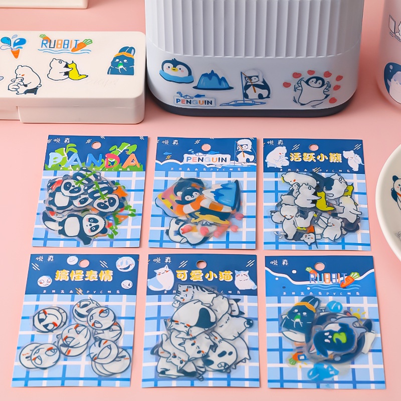 Miếng Dán Trang Trí Bằng PVC Hình Động Vật Hoạt Hình Chống Thấm Nước