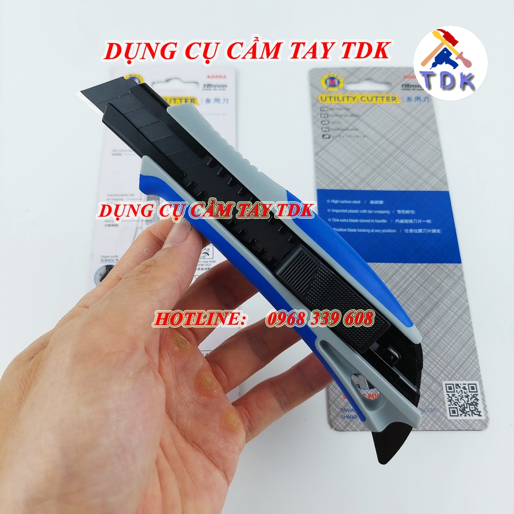Dao rọc giấy, dao trổ đa năng C-Mart A0004 lưỡi bản 18mm