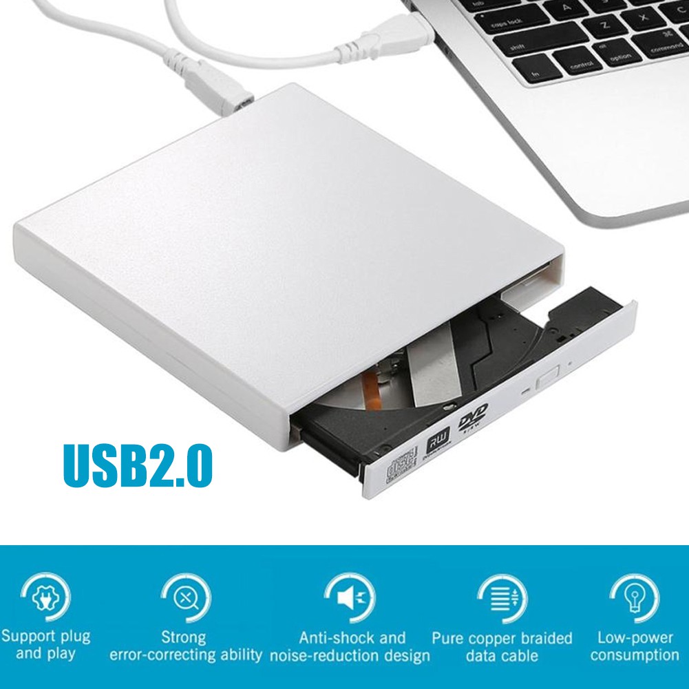 Ổ Đĩa Cd Ghi Âm Ngoài Usb Dvd 24x Cho Pc Laptop