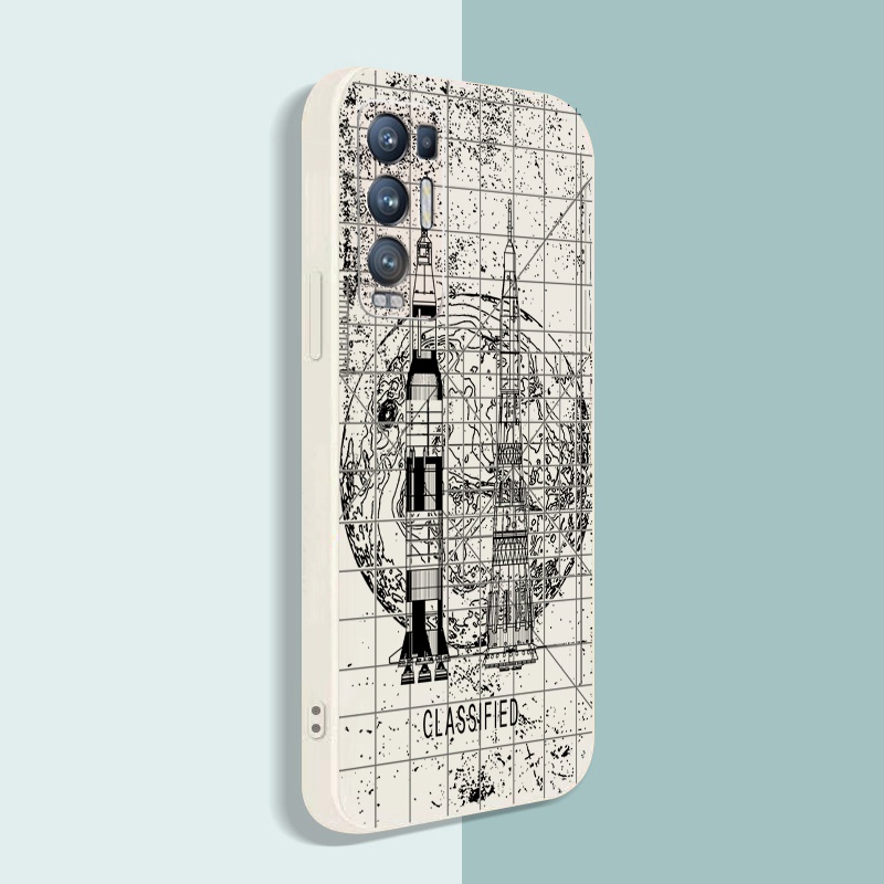 Ốp Điện Thoại Góc Vuông In Hình Động Cơ Không Gian Cho OPPO Reno6 Z 5G Reno 5 Pro 4 4G 3 Reno2 Z F