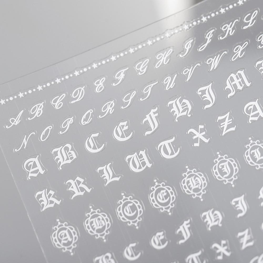 Miếng Dán Móng Tay Khắc Chữ Tiếng Anh 5D Siêu Mỏng DIY