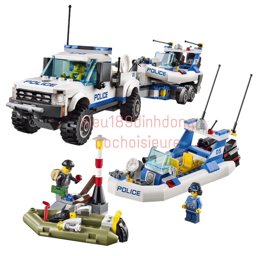 Lắp ráp xếp hình Lego City 60045 Bela 10421 Police Patrol: Tàu Tuần Dương Cảnh Sát