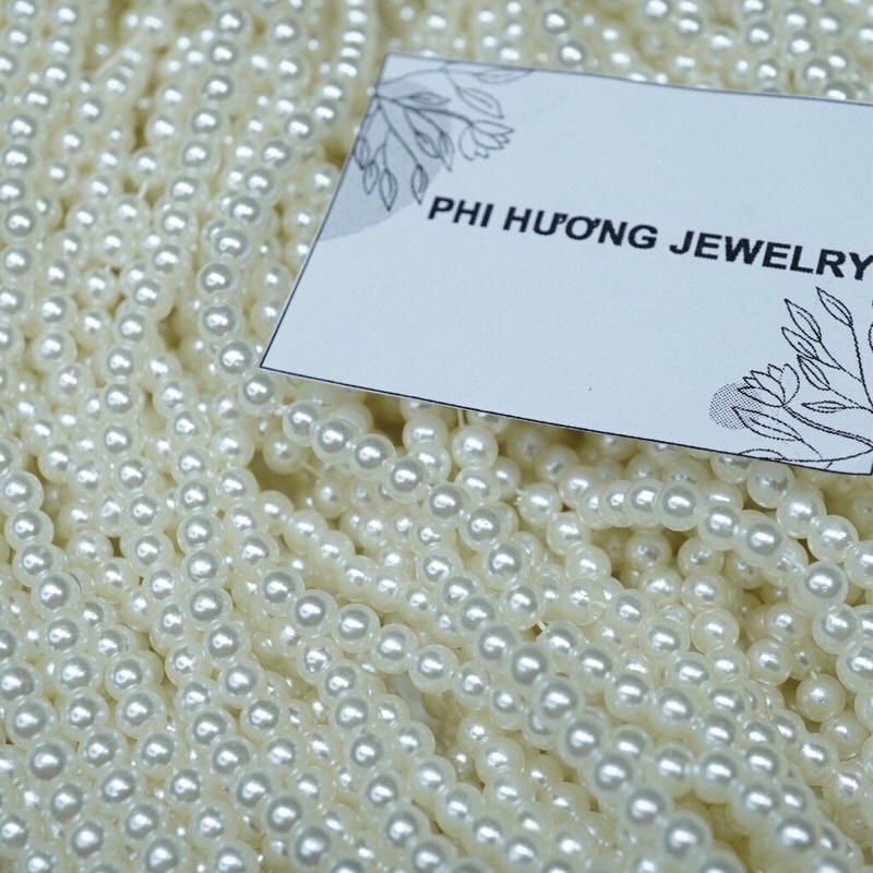 (Hàng loại A) Hạt trai hạt bẹt không lỗ 4-5-6-8-10-12mm trang trí thủ công handmade