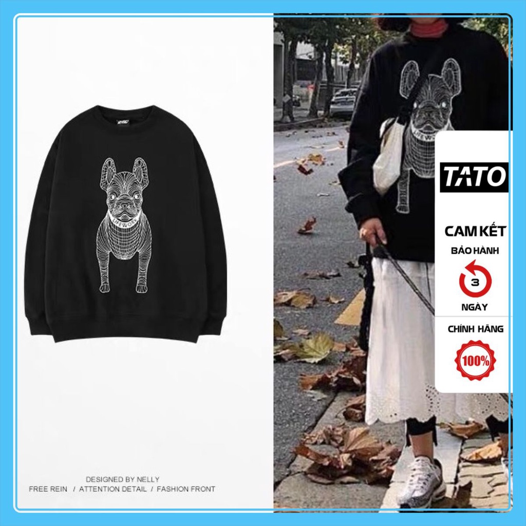 Áo Nỉ Hình Chó PitBull Áo Sweater chất Vải Da Cá Cao Cấp Mặc Thu Đông