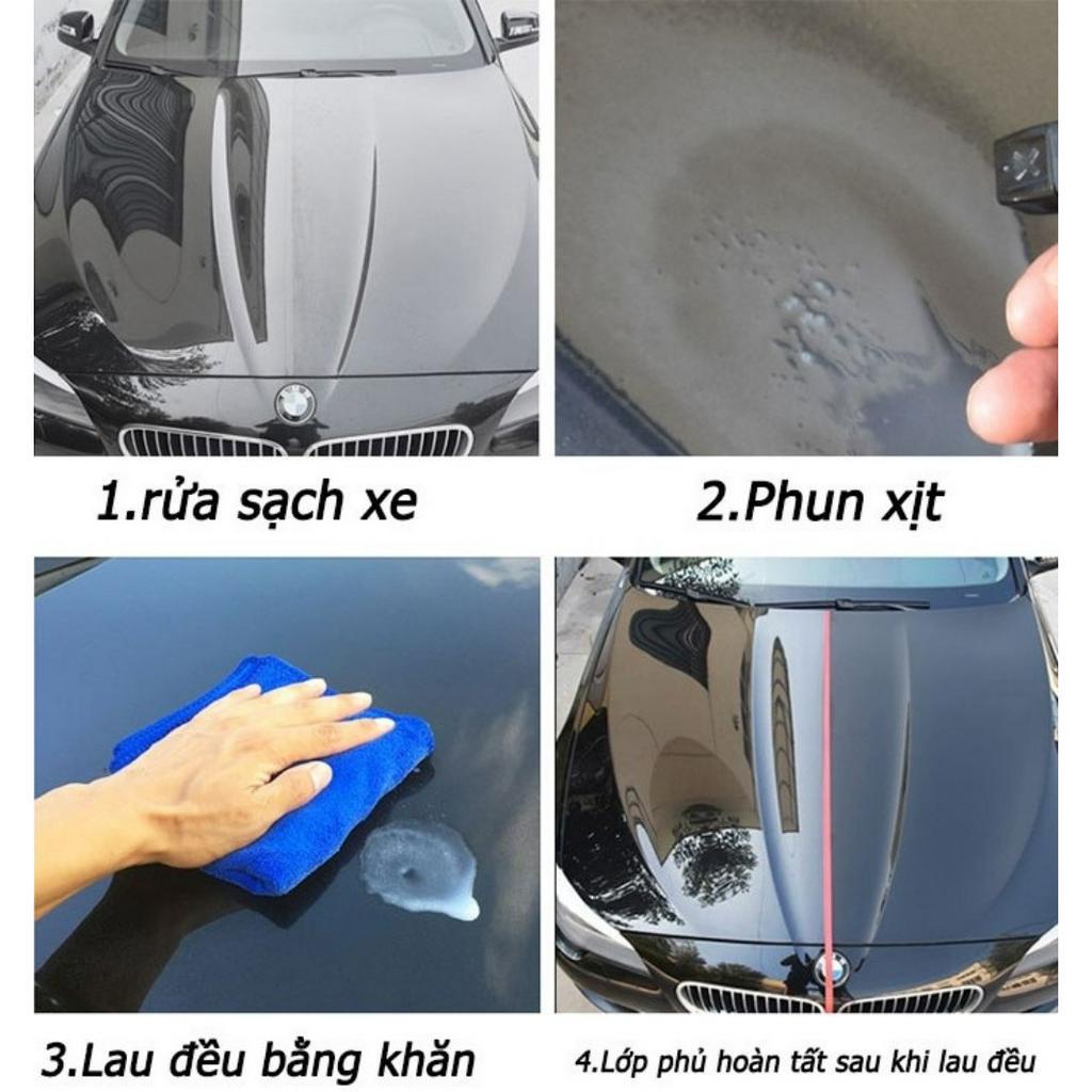 Xịt NaNo Phủ Bóng Sơn Xe Ceramic - Kính Ô Tô Xe Máy Làm Bóng Sơn Xe Lâu Dài, Rửa Xong Là Bóng Dedrik Brewster - 300ml