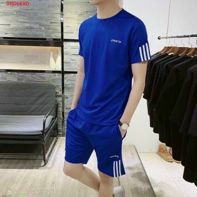 Sét Bộ Shorrt Sọc Nam Chất Mè Thái Form Dưới 70kg Mát Mẻ TTVV0055