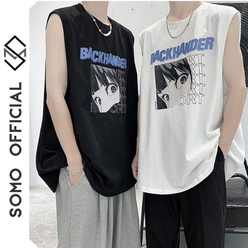 Áo thun ba lỗ SOMO unisex phông form rộng BACKHANDER nam nữ ulzzang SM02