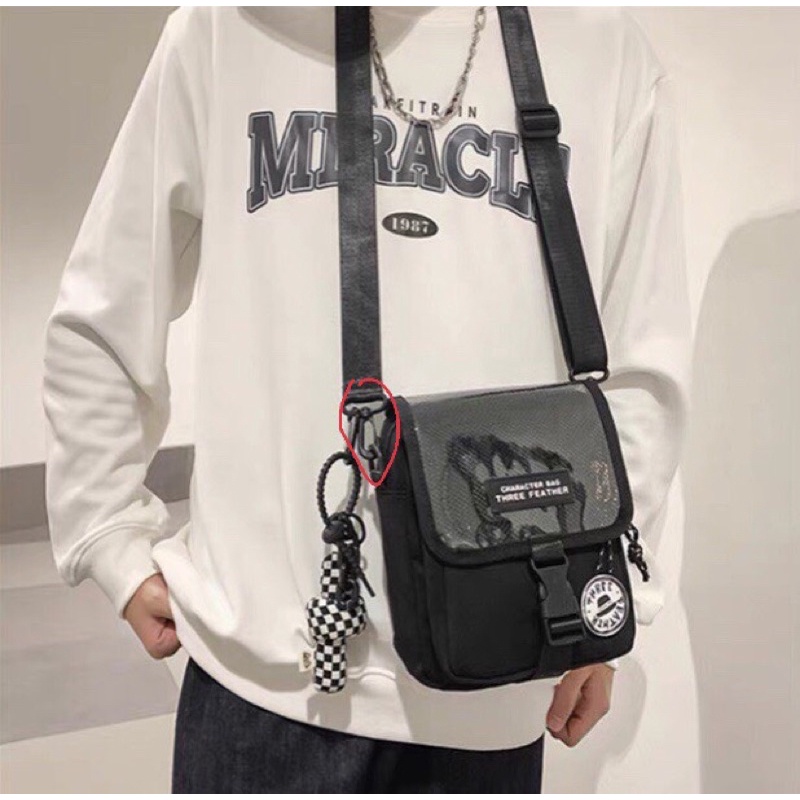 [ Rẻ vô địch ] Túi đeo chéo vải bố chống nước _ túi phối lưới