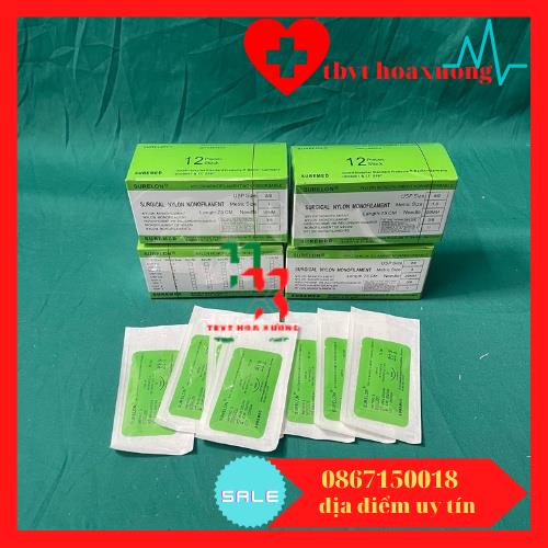 chỉ nylon size từ số 2/0 đến 5/0 hộp 12 sợi