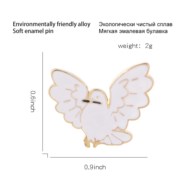 Ghim cài áo QIHE JEWELRY thiết kế hình chim bồ câu đáng yêu dễ thương