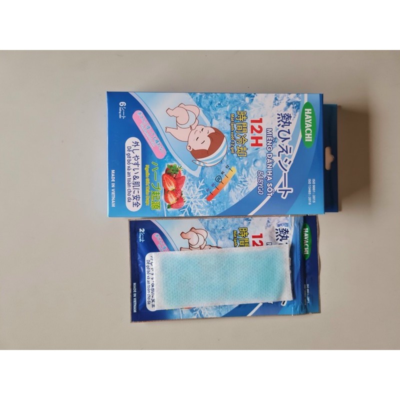 Miếng Dán hạ sốt HAYACHI cho bé - hộp 6 miếng - Mát lạnh suốt 12 giờ - Sản phẩm cần thiết cho tủ thuốc gia đình SGP