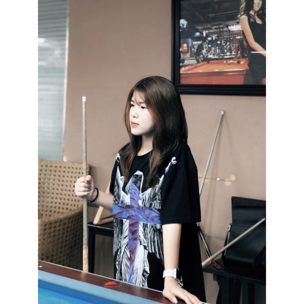 . Áo thun Unisex nam nữ Mikenco nữ thần Helen Angel form rộng đẹp tay lỡ kiểu hàn quốc vải cotton HARI in hoạ tiết "