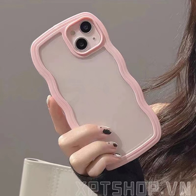 Ốp Điện Thoại Viền Gợn Sóng Màu Kẹo Ngọt Sang Trọng Cho iPhone 14 Pro Max 13 Pro Max 12 Pro Max iPhone 11 Pro Max