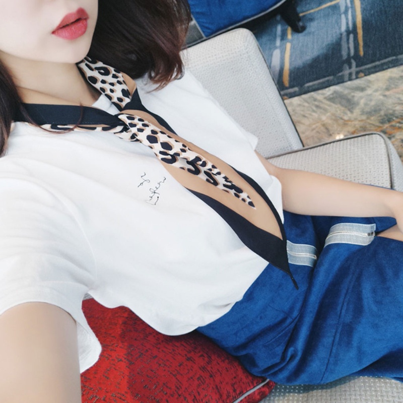 Khăn Quàng Cổ Ngắn In Họa Tiết Bằng Lụa Mềm Mại Thời Trang Mùa Hè Cho Nữ