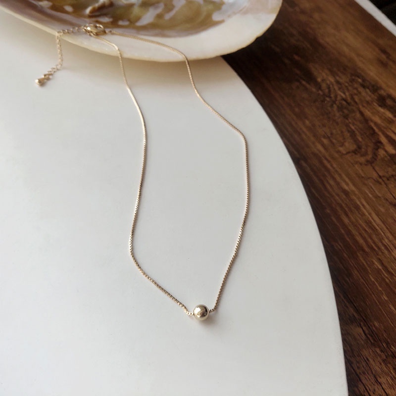 Dây chuyền mặt hình hạt tròn phong cách Hàn Quốc đơn giản thời trang dành cho nữ