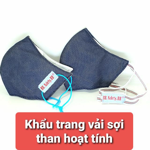 1 CÁI KHẨU TRANG VẢI THAN HOẠT TÍNH 3 LỚP HÀNG VIỆT NAM CHỐNG ĐỘC, BỤI MỊN, VI KHUẨN RẤT TỐT NHA