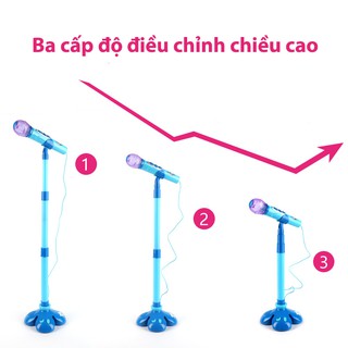 Mic hát karaoke đơn có giá đỡ Microphone Superlor (Hồng)