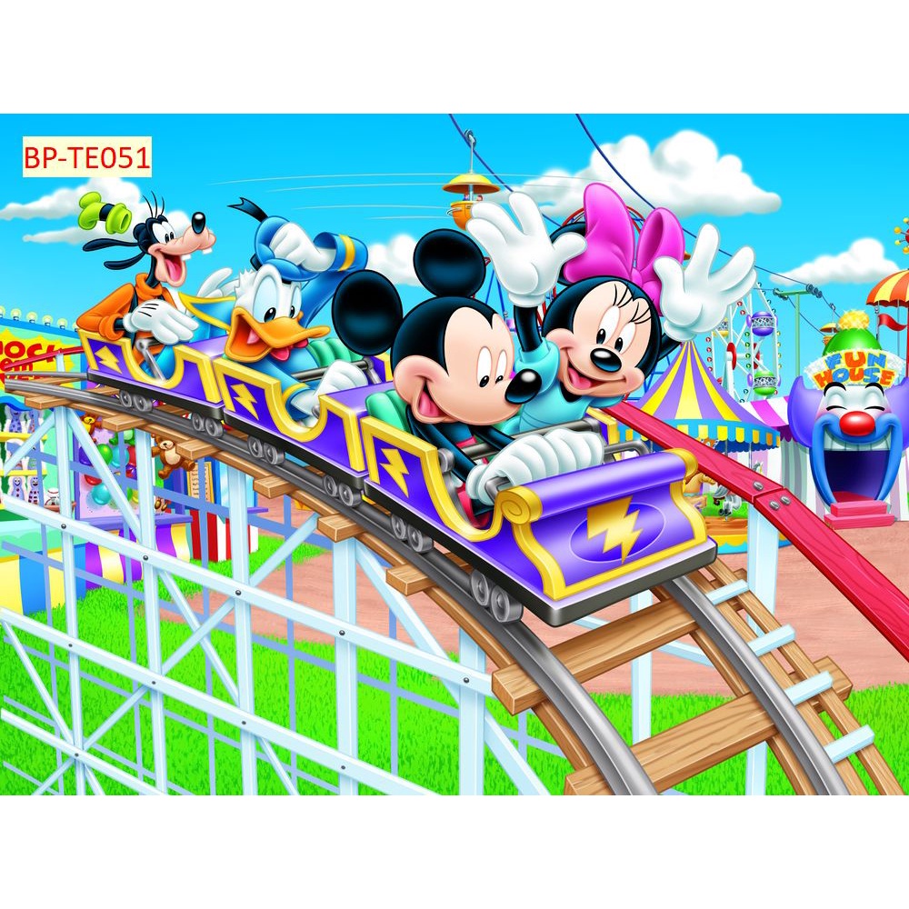 Tranh Dán Tường 3D Phòng Trẻ Em Hình CHUỘT MICKEY DISNEY KHÔNG GIỚI HẠN KÍCH THƯỚC