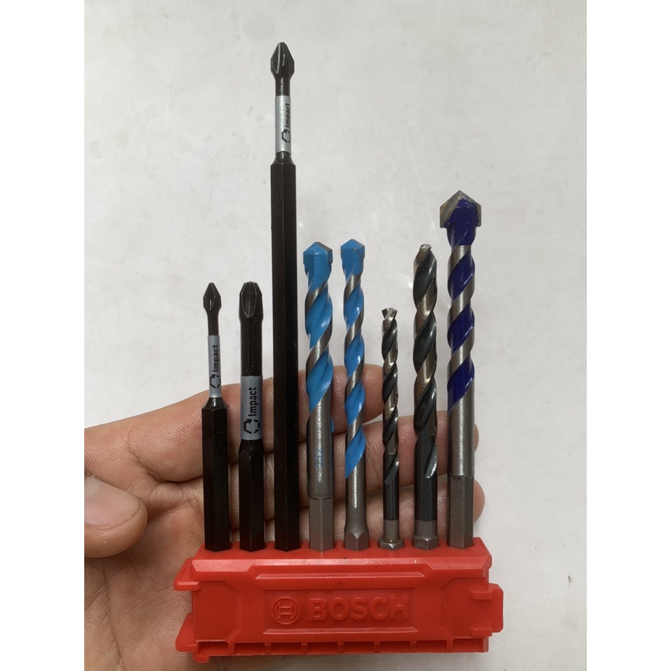 Bộ mũi khoan bê tông , tường , gạch men , inox , sắt thép , mũi vít PH1 PH2 PH3 thương hiệu Bosch - King Blue thông dụng