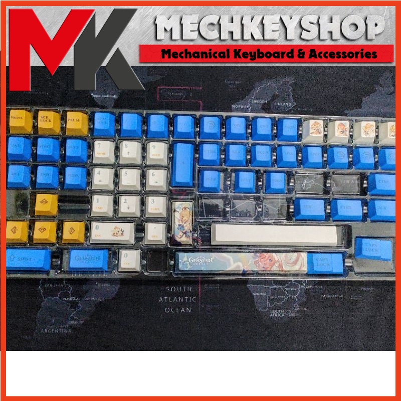 [Mã SKAMA07 giảm 8% đơn 250k]Bộ keycap Genshin Impact PBT in dye sub 134 phím dùng được cho razer