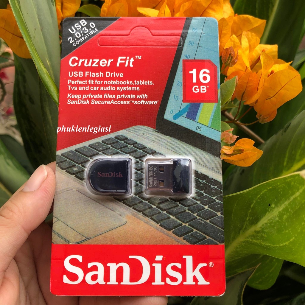 USB Sandisk Cruzer Fit LOẠI 16GB 32GB 2.0 mini siêu nhỏ bảo hành Tại Shop
